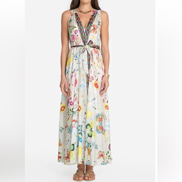 Johnny Was 100% Silk Floral Edith Sleeveless Dress - Picture 4 of 11